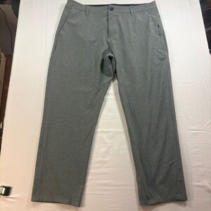 Vuori Mens Meta Pants Grey Heather Performance Stretch Chino Size 34 x 26